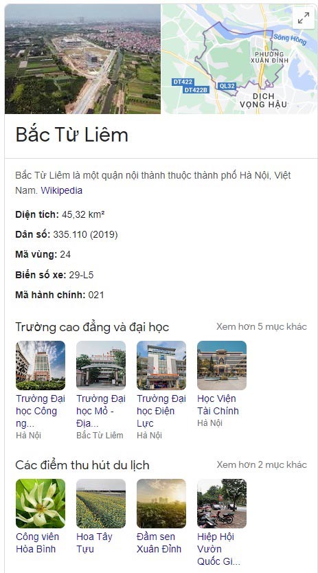 Quận Bắc Từ Liêm, Hà Nội Quận Bắc Từ Liêm, Hà Nội